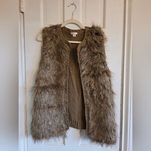 Xhilaration Knit Faux Fur Sweater in Tan